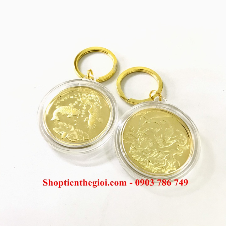 Móc Khóa Xu 2 Cá Chép - SP005261